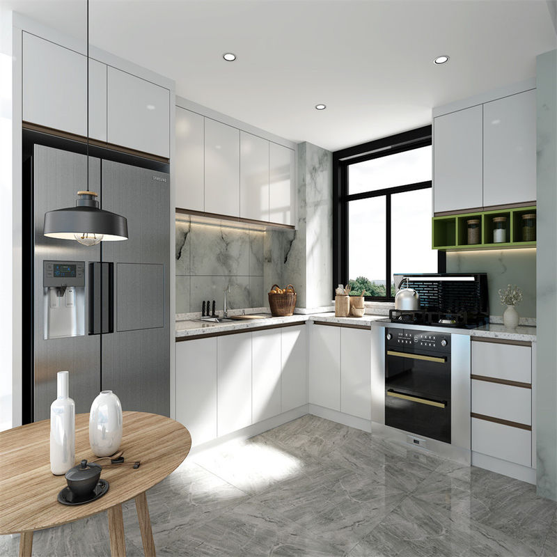 Modernes Design YALIG Matte Farbe Holzküchen Schränke mit Schubladen in Weiß und Schwarz