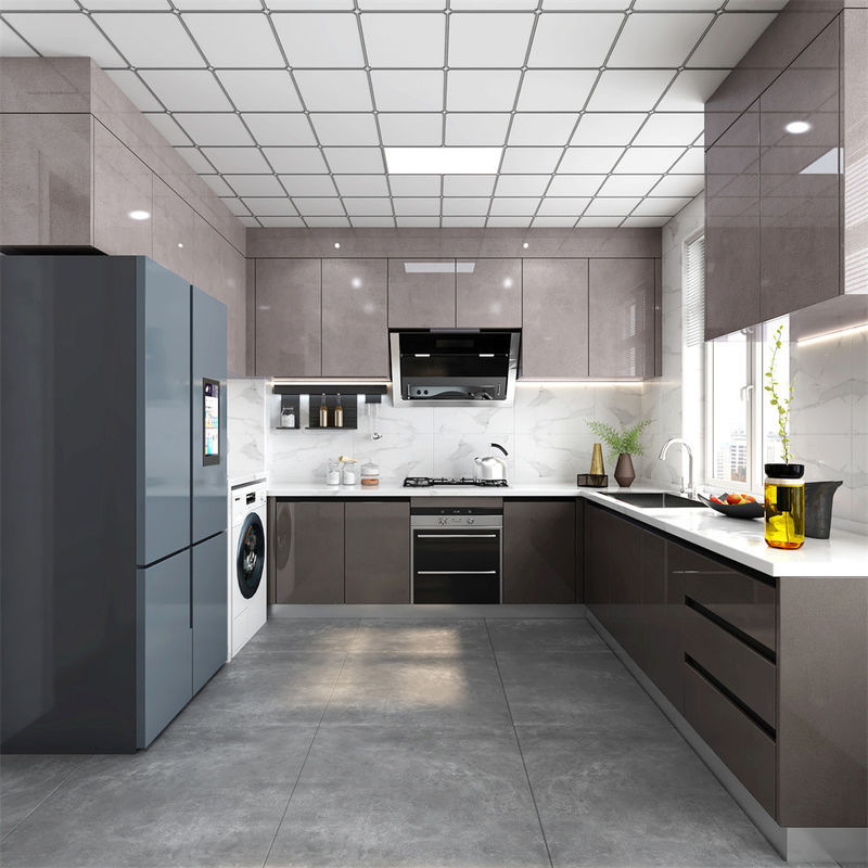 Modernes Design YALIG Matte Farbe Holzküchen Schränke mit Schubladen in Weiß und Schwarz