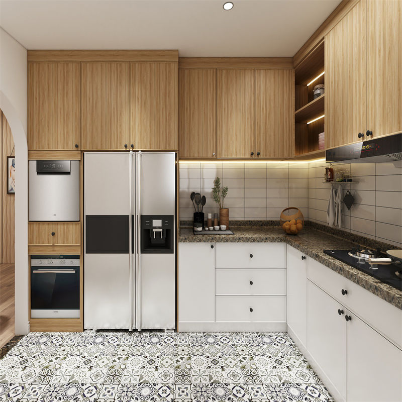 Modernes Design YALIG Matte Farbe Holzküchen Schränke mit Schubladen in Weiß und Schwarz