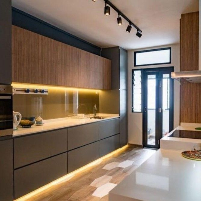 Customized Veneer Farbe Küchenschränke für moderne und langlebige Villa/Wohnung