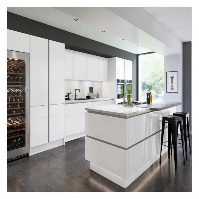 Modulare Küchenschränke mit glänzendem, farbenfreiem Design und Schüttler-Tür-Panel