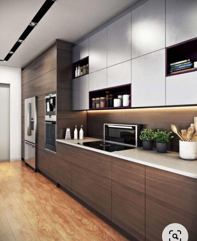 Luxus Küchenwandschrank mit Quarzstein-Schreibtisch