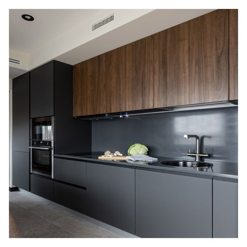Flat Pack ausgestattete Küchenschränke mit modernem Griff weniger Design und Zubehör