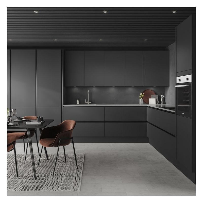 Flat Pack ausgestattete Küchenschränke mit modernem Griff weniger Design und Zubehör