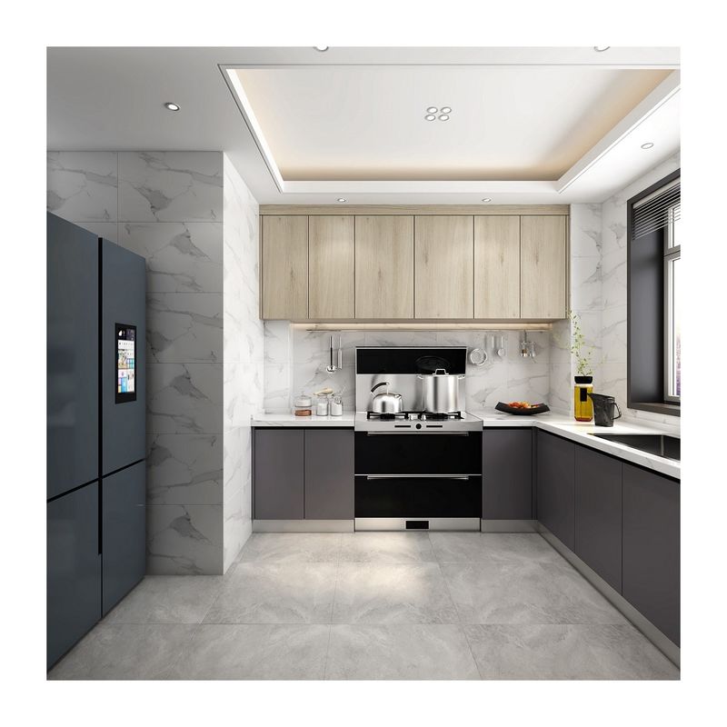 Flat Edge Sperrholz Tür Material High End Wasserdicht Modernes Design Modular Küchenschrank