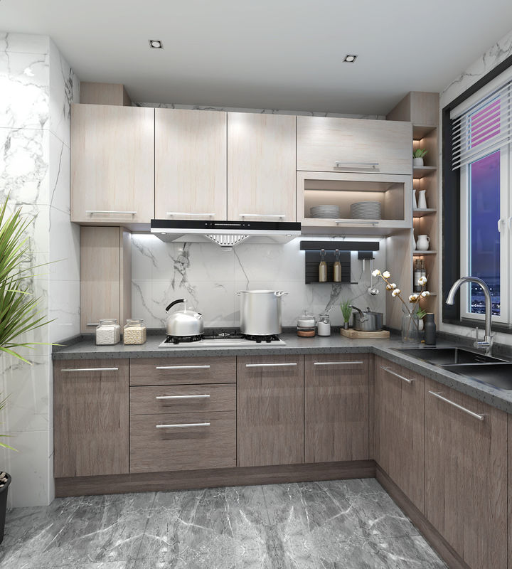 Flat Edge Sperrholz Tür Material High End Wasserdicht Modernes Design Modular Küchenschrank
