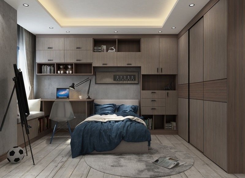 Allgemeine Staubdichte Schrank und Lagerung in MDF Schlafzimmer Set für Zuhause Villa Hotel Appartement