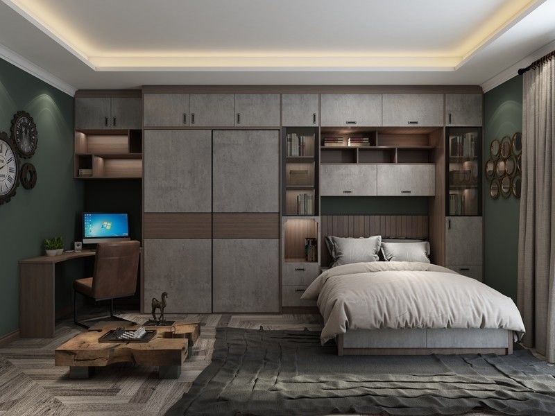Allgemeine Staubdichte Schrank und Lagerung in MDF Schlafzimmer Set für Zuhause Villa Hotel Appartement