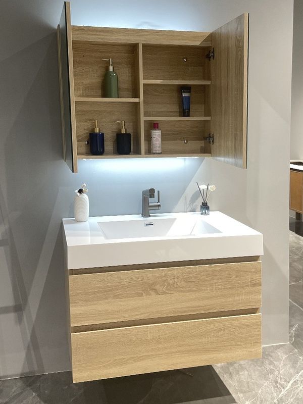 Schubladen-Slide-Hardware High-End Custom-Badezimmer-Vanity-Set mit MR-MDF-Karkasse-Material