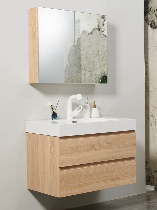 Schubladen-Slide-Hardware High-End Custom-Badezimmer-Vanity-Set mit MR-MDF-Karkasse-Material