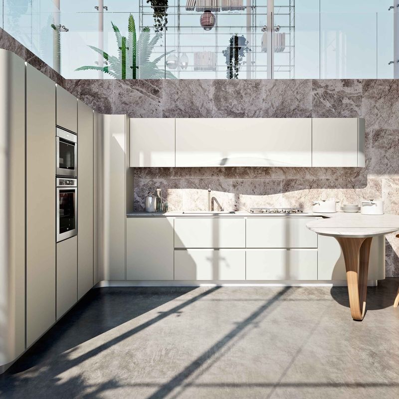 Blum Schublade Modernes Design Massivholz Weiß Küchenschrank Möbel für Luxusküche
