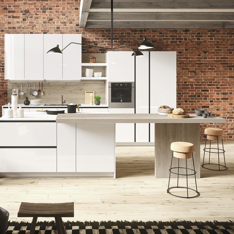Blum Schublade Modernes Design Massivholz Weiß Küchenschrank Möbel für Luxusküche