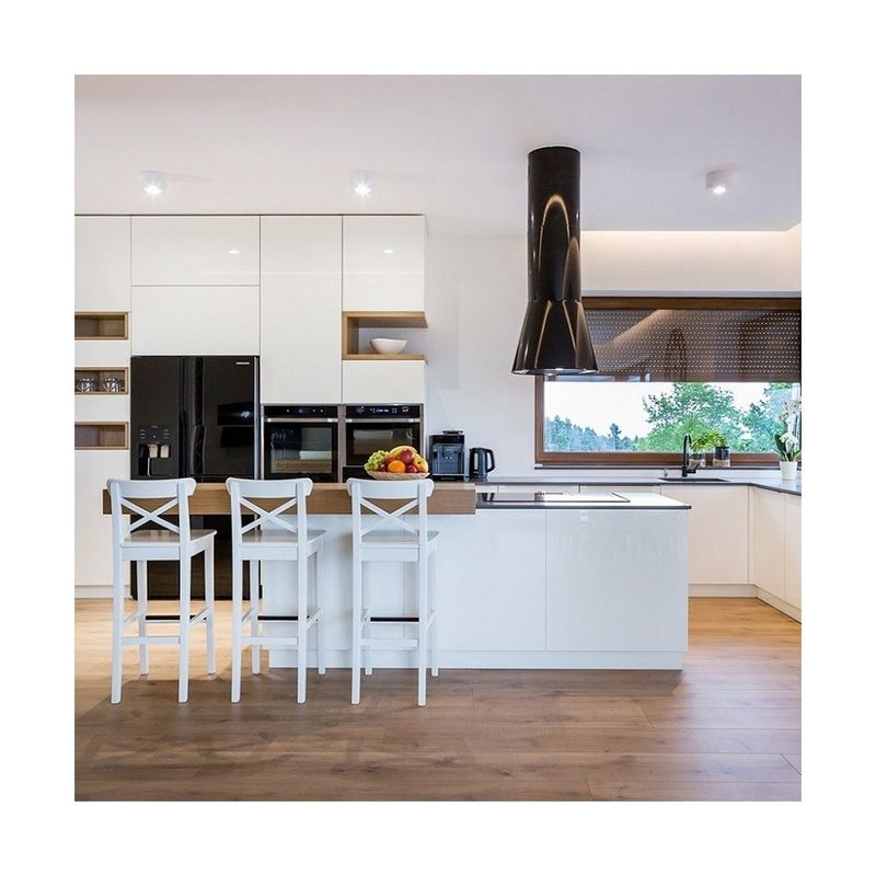 Benutzerdefinierte Furnierfarbe YALIG Moderner Stil Holz Luxuriöser High-End Küchenschrank