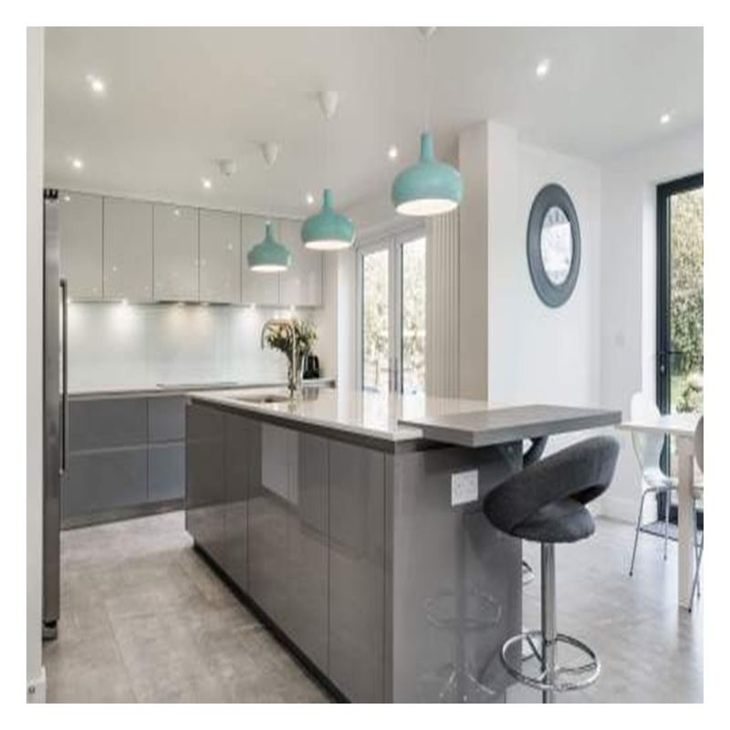 Maßgeschneiderte Größe Modern Design High-End Küchenschrank mit Inseln und glänzende Oberfläche