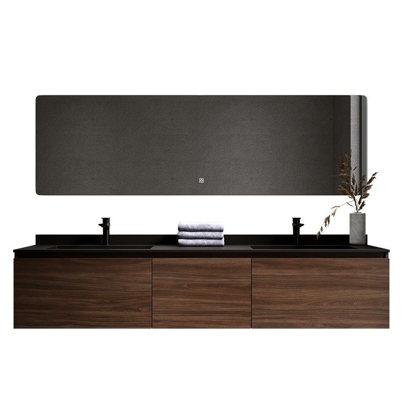 Moderne Möbel Badezimmer Vanity Schränke mit Spiegel Türen und Quarz Stein Arbeitsplatte