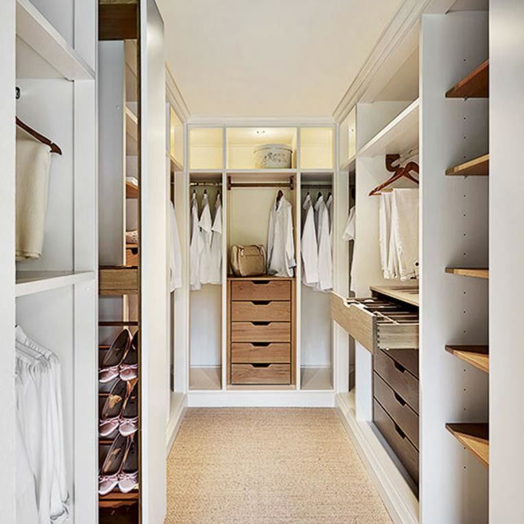 Walk-In offener Schrank mit Holz-Stil-PANEL und anpassbarem Zugstange System