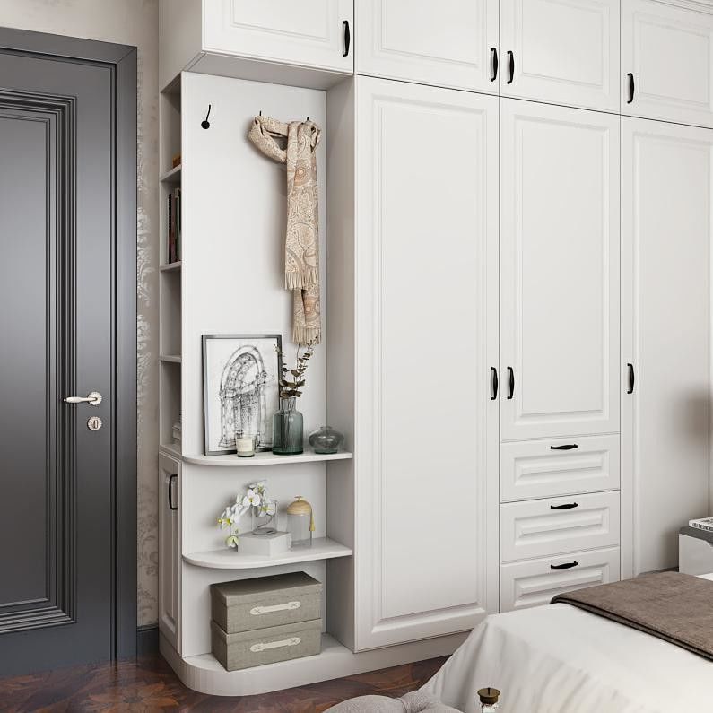Walk-In offener Schrank mit Holz-Stil-PANEL und anpassbarem Zugstange System