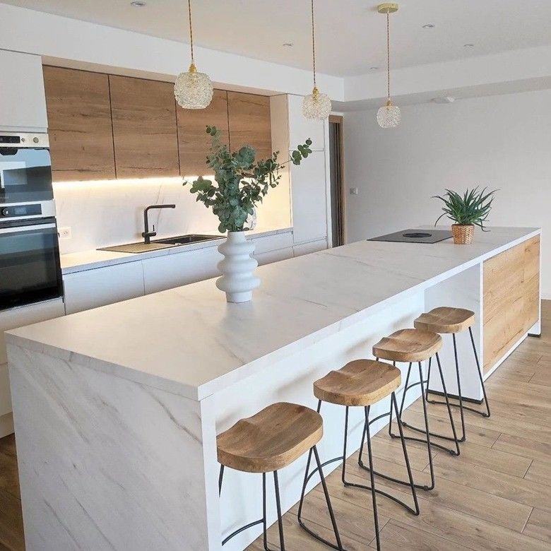 Moderner weißer Lack-Küchenschrank mit Acryl-Türplatte und Quarzstein-Schreibtisch