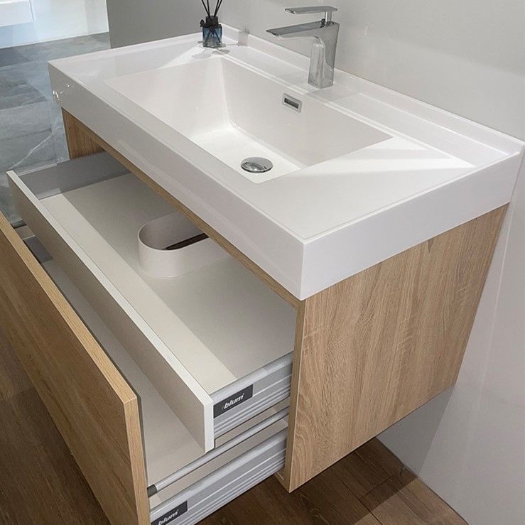 Schubladen Schieberegler Möbel im Euro-Stil Wandgehängtes Doppelschwimmbad Schrank Waschbecken Badezimmer Vanity Set