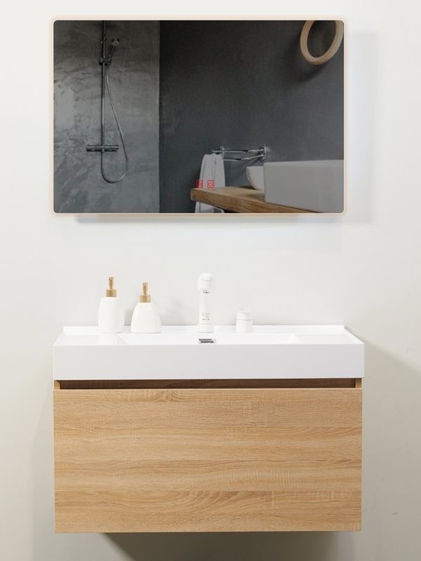 Schubladen Schieberegler Möbel im Euro-Stil Wandgehängtes Doppelschwimmbad Schrank Waschbecken Badezimmer Vanity Set