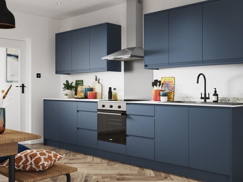 Vietnam-Küchenschrank mit geprägtem Mdf-Material im modernen Designstil