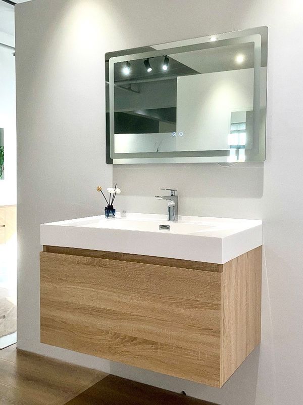 Schubladen Schieberegler Möbel im Euro-Stil Wandgehängtes Doppelschwimmbad Schrank Waschbecken Badezimmer Vanity Set