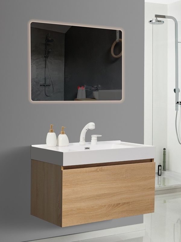Schubladen Schieberegler Möbel im Euro-Stil Wandgehängtes Doppelschwimmbad Schrank Waschbecken Badezimmer Vanity Set