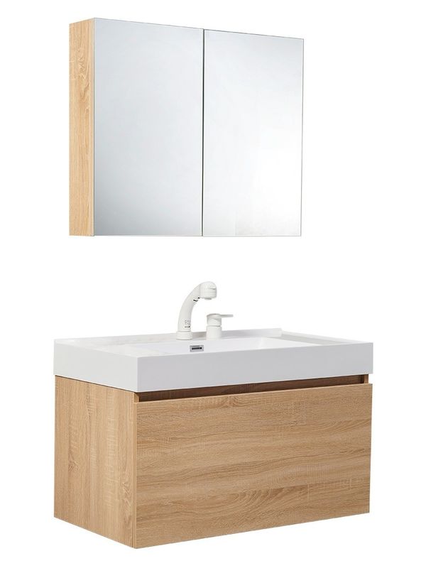 Schubladen Schieberegler Möbel im Euro-Stil Wandgehängtes Doppelschwimmbad Schrank Waschbecken Badezimmer Vanity Set