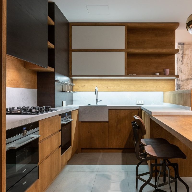 Küchenschrank Design Modular Massivholz Mdf Veneer Lack Veredelung Walnussholz Farbe