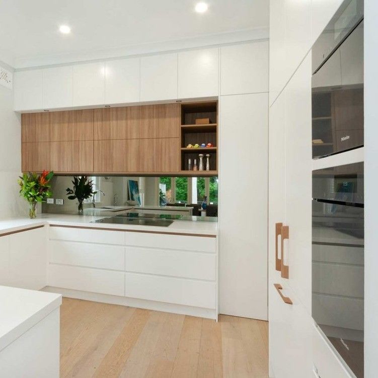 Küchenschrank Design Modular Massivholz Mdf Veneer Lack Veredelung Walnussholz Farbe