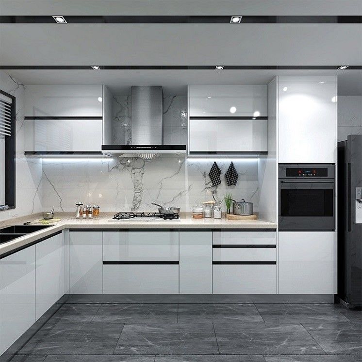 Flat Edge Countertop Kanten und Waschbecken enthalten in unserem modernen Design Küchenschrank Set
