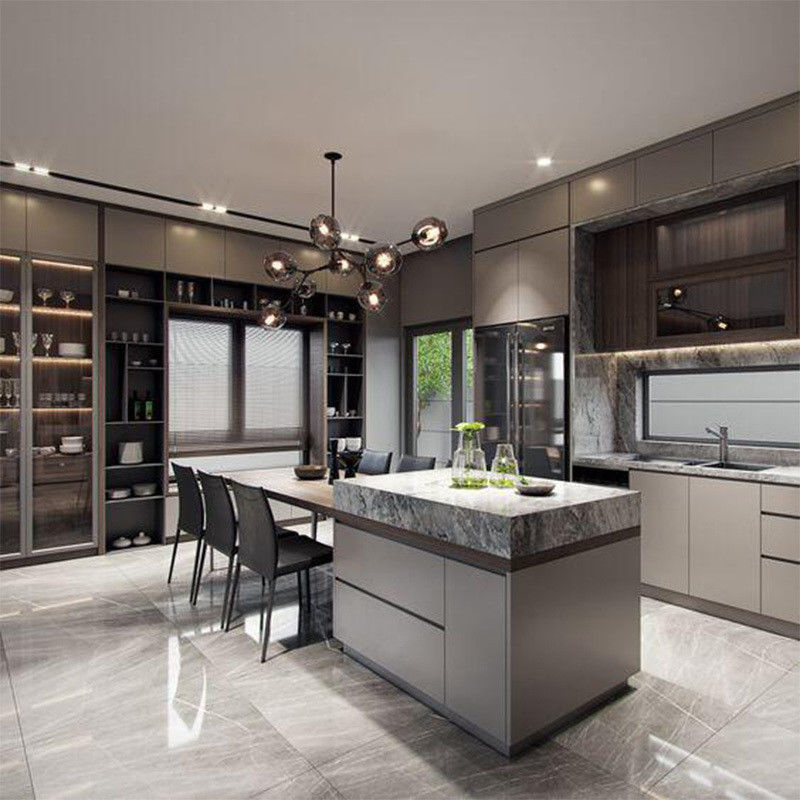 Flat Edge Countertop Kanten und Waschbecken enthalten in unserem modernen Design Küchenschrank Set