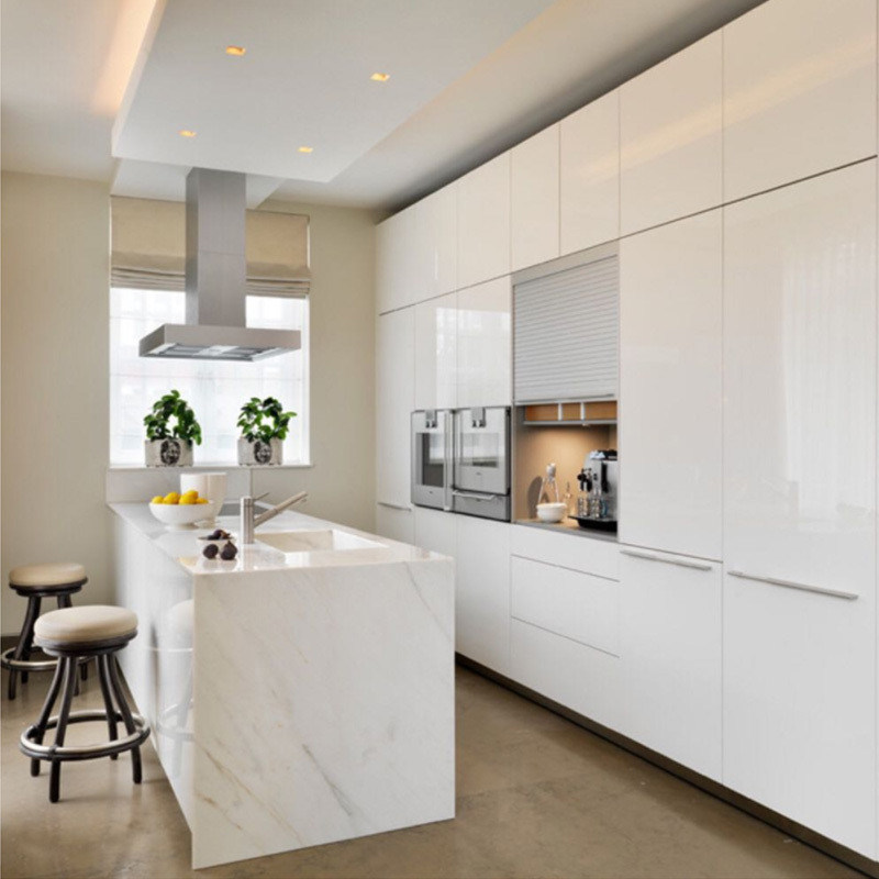 Customized Veneer Farbe Komplett-Sets Küchenschränke für den Markt in modernem Design