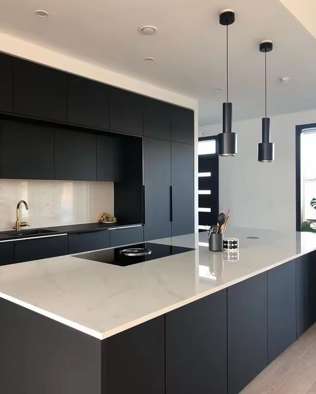 YALIG Shaker Blau Modular Küchenschränke kundenspezifische Furnierfarbe fertig zum Zusammenstellen
