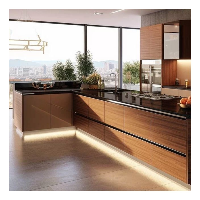 Moderne minimalistische Planken-Massivholzschränke mit individuellen Farben und Glasfronten