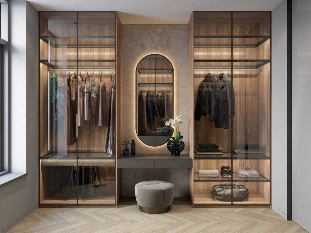 Zeitgenössischer Design-Stil Schrank mit individueller Größe und Holz