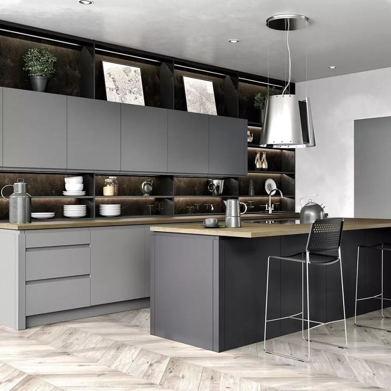 Blum Handflächenlose Leichtgraue Matte-Lager für moderne Küchenmöbel