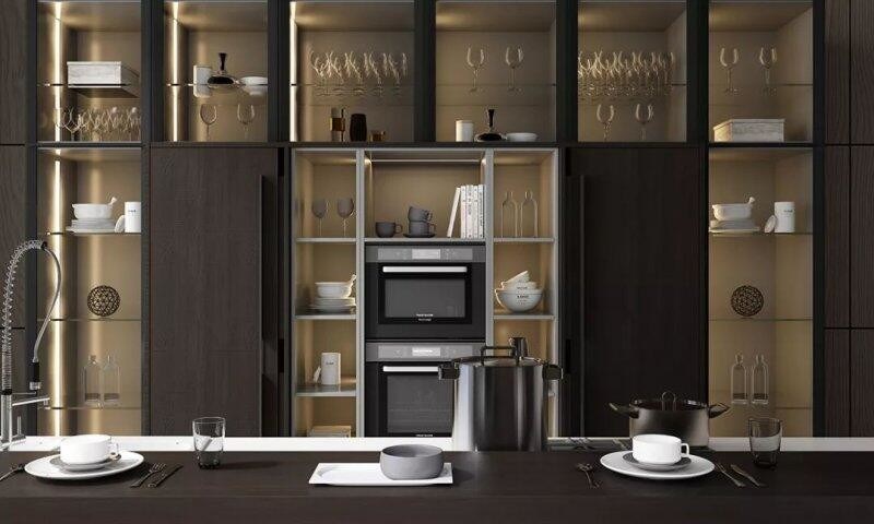 Melaminkarton Schrank Typ Alle Glas Design Küche Ecke Möbel Griff Lüftung