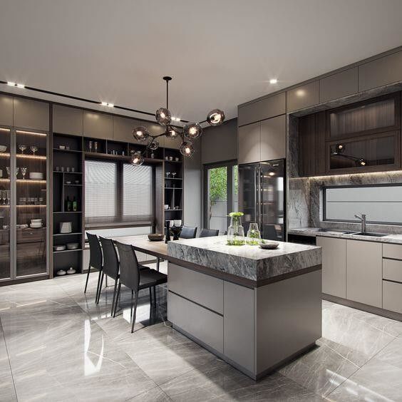 Modernes Design Außenküche Speisekammer Schrank in schwarzer Farbe mit Bar und Blum Hardware