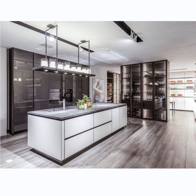 Modernes Design Außenküche Speisekammer Schrank in schwarzer Farbe mit Bar und Blum Hardware