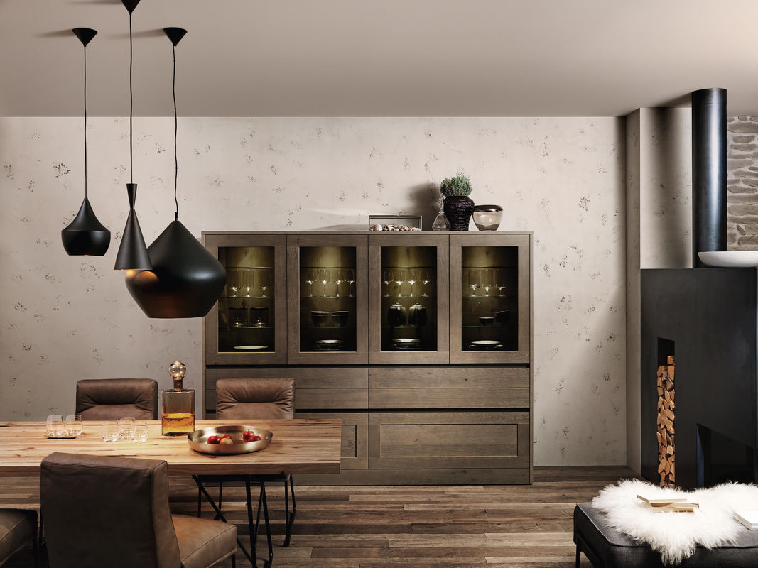 2024 Einfache Reinigung Anpassung Farbschüttler Smart Holz Küchenschrank mit modernem Stil