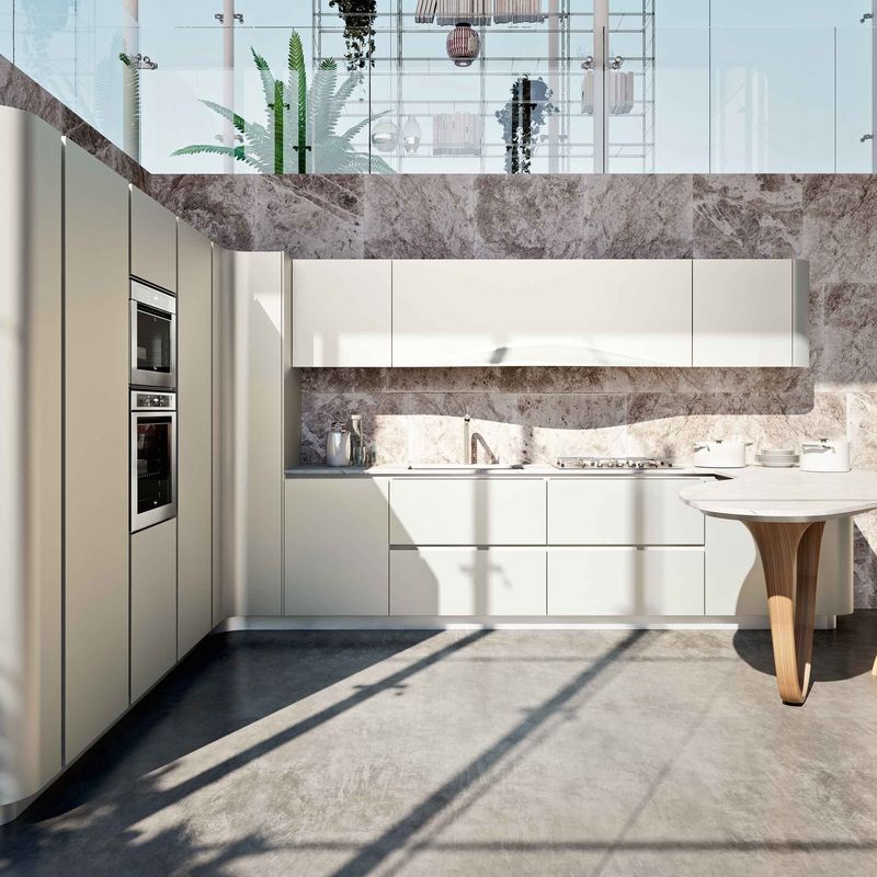 YALIG Modern High Gloss Lack Küchenschrank für Küchenregal