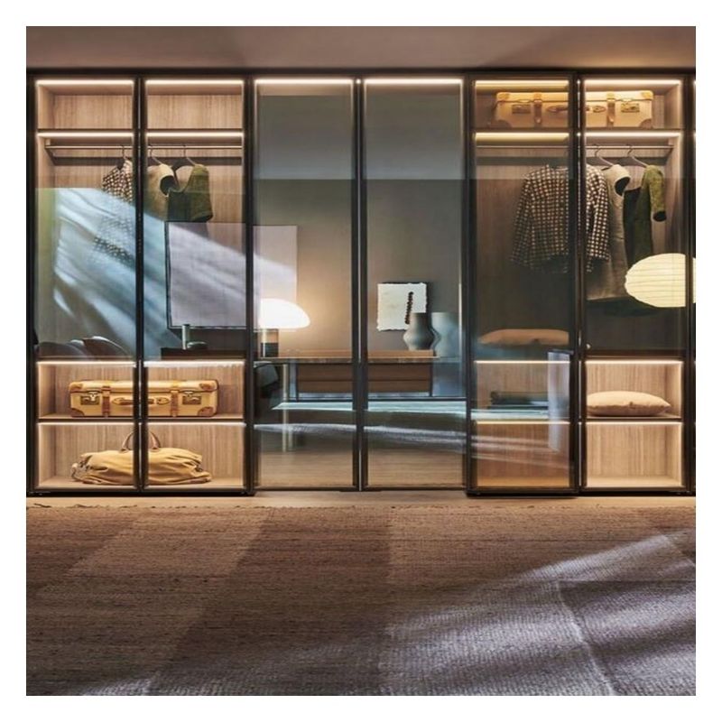 Elegantes Glasschrank mit LED-Licht für die Zeichnungen des Kunden Vorteil Holzschränke