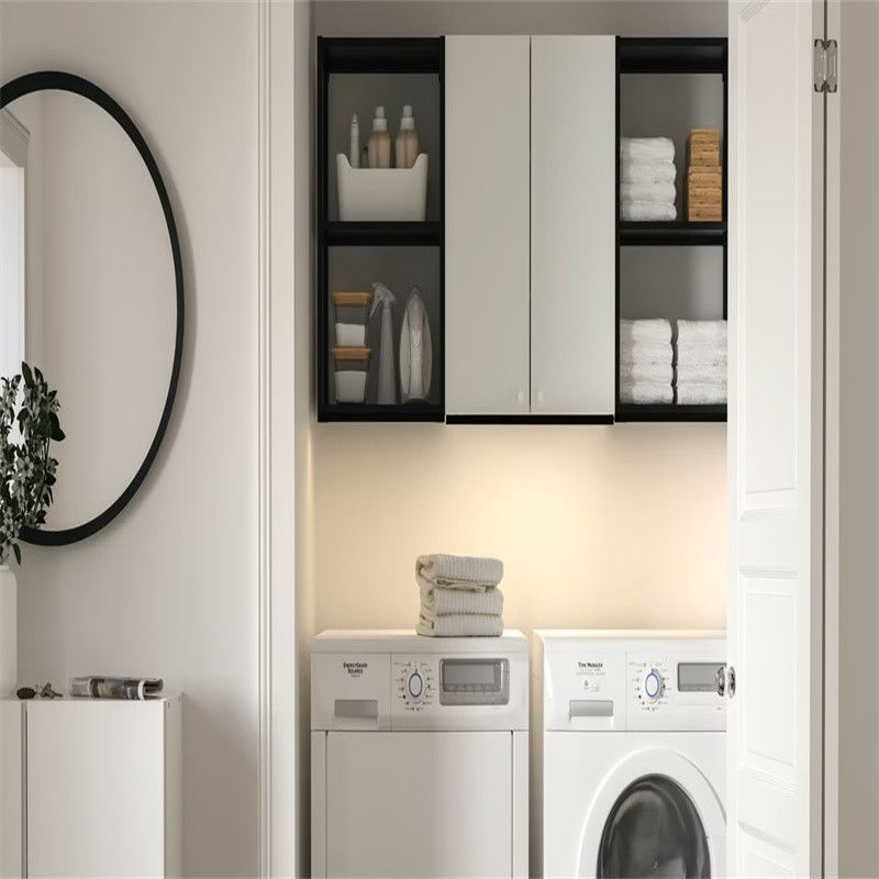 Benutzerdefinierte Farbe YALIG Moderne Wäscherei Schrank mit Optionswaschbecken und Korb