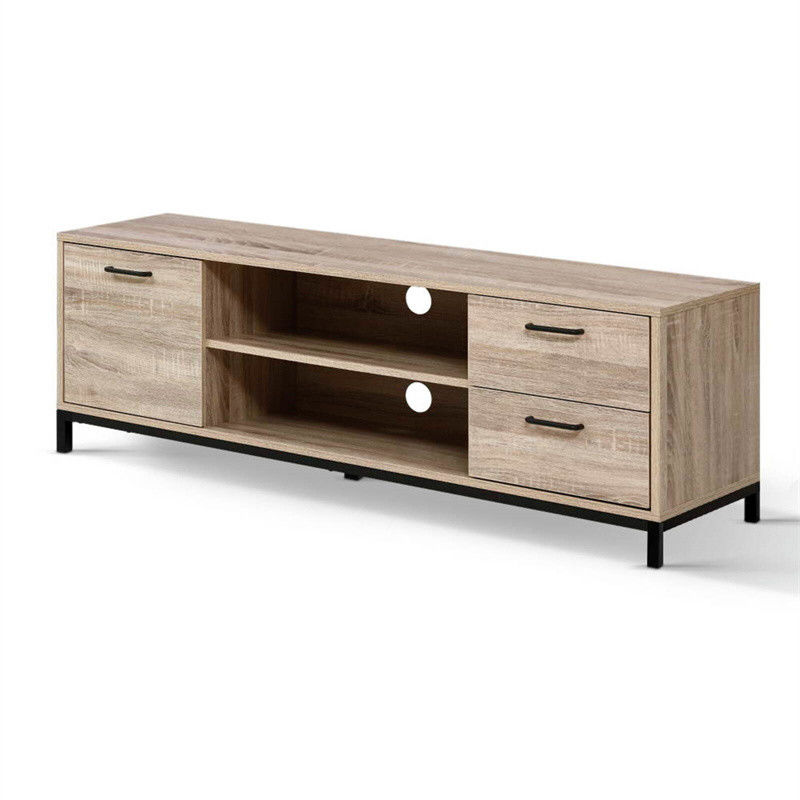 Moderne Graue geschwungene Ecke Glas TV-Stand für das Wohnzimmer Elegant und anpassbar