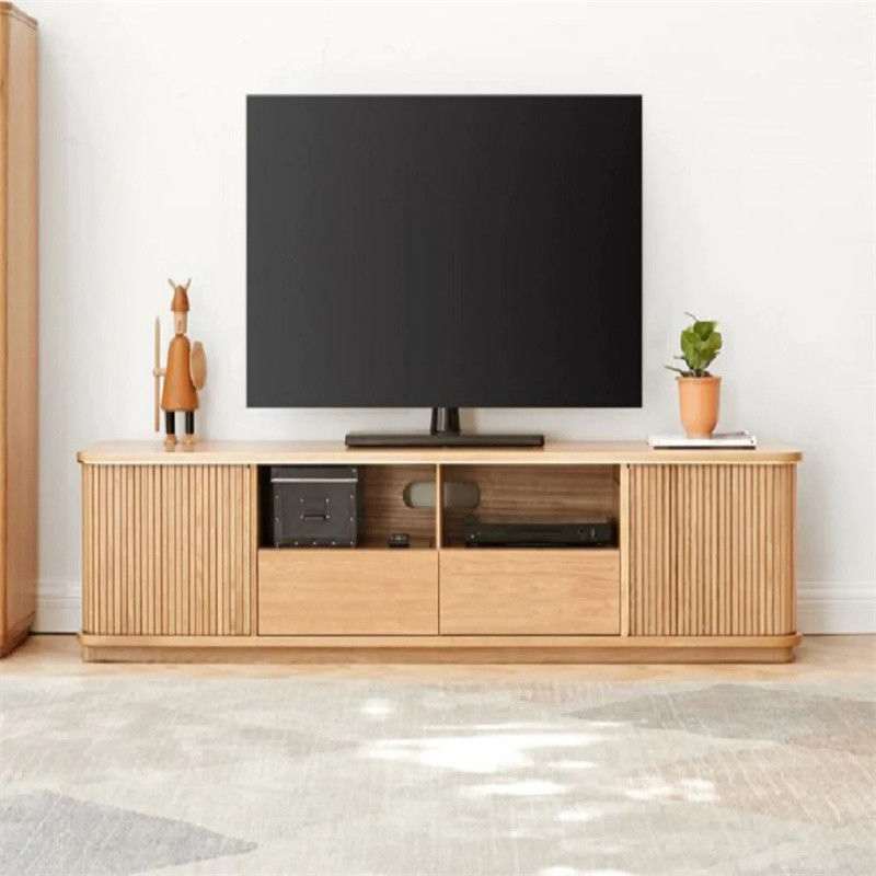 Moderne Graue geschwungene Ecke Glas TV-Stand für das Wohnzimmer Elegant und anpassbar