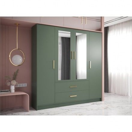 Modernes Design Kundenkleidung Garderobe mit schwarzem Glas-Tür-Panel und Spiegellack
