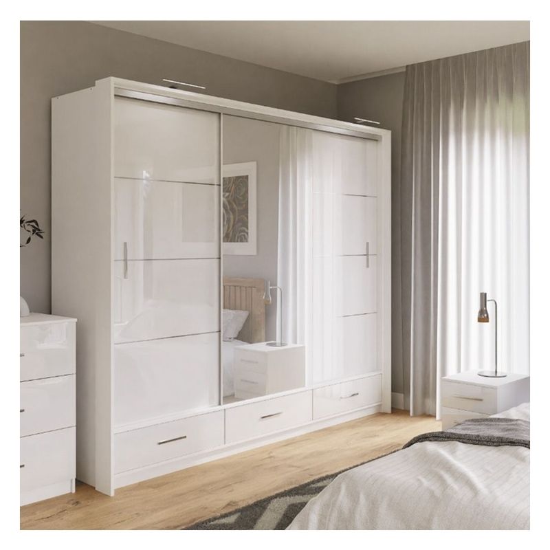Modernes Design Kundenkleidung Garderobe mit schwarzem Glas-Tür-Panel und Spiegellack