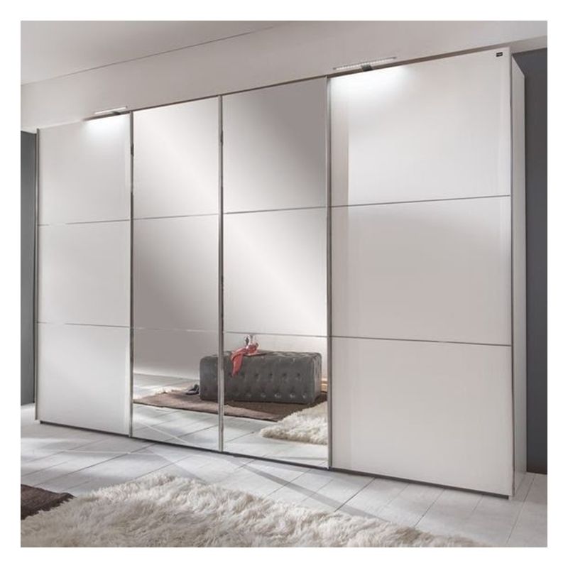 Modernes Design Kundenkleidung Garderobe mit schwarzem Glas-Tür-Panel und Spiegellack