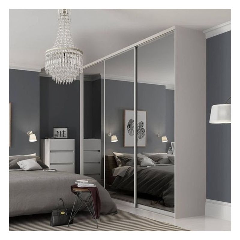 Modernes Design Kundenkleidung Garderobe mit schwarzem Glas-Tür-Panel und Spiegellack